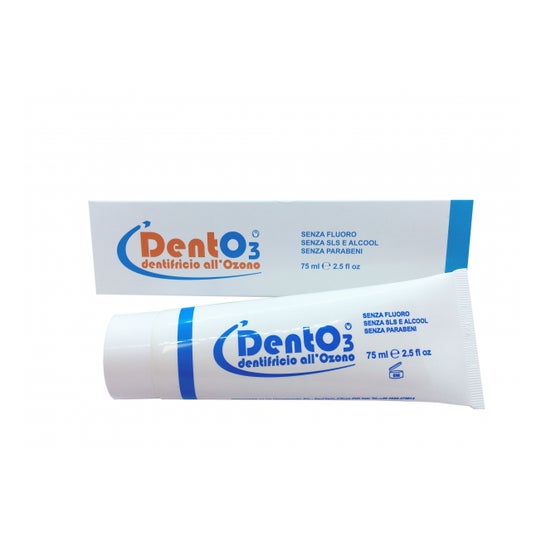 DentO3 est un dentifrice sous forme de pâte blanche peu abrasive, contenant 2% d'huile de graines de tournesol ozonée